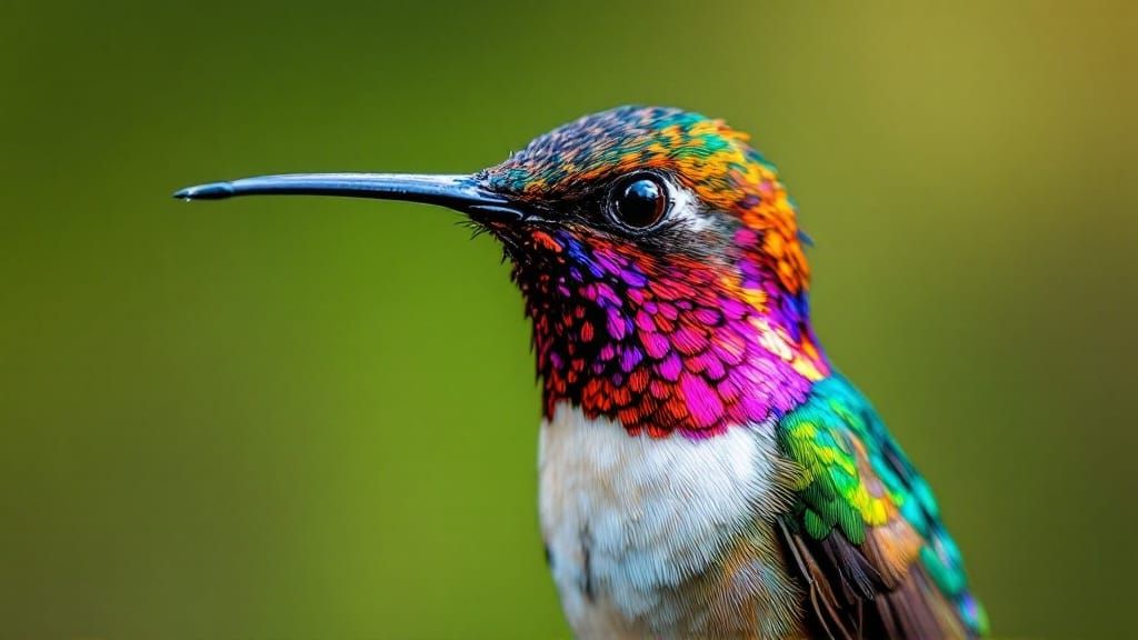 Vibrant Hummingbird in Iridescent Plumage