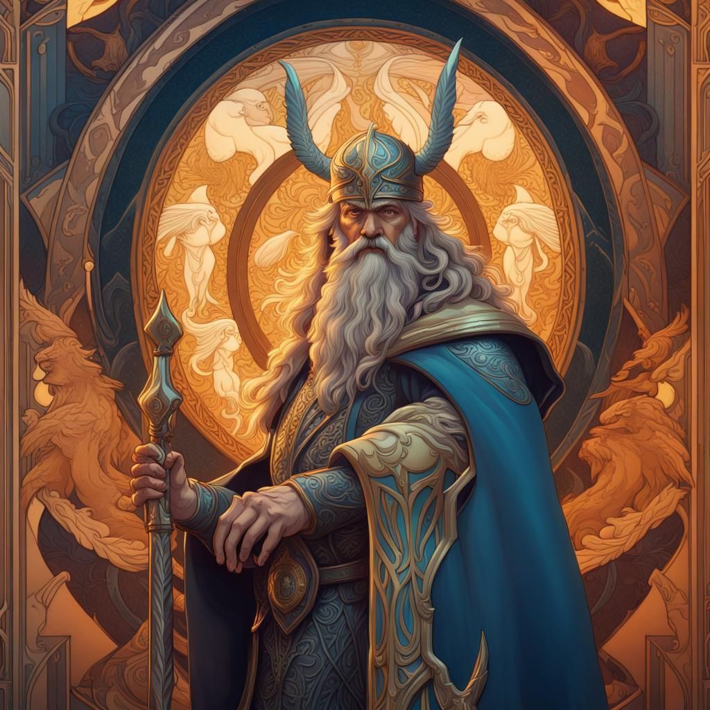 Odin in Art Nouveau Style