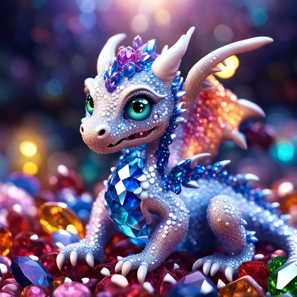 Baby Sapphire Dragon in Gemstones