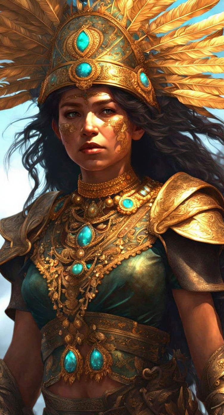 Aztec Priest-Astronomer as Star-Sailor: Epic Fantasy Paintin...