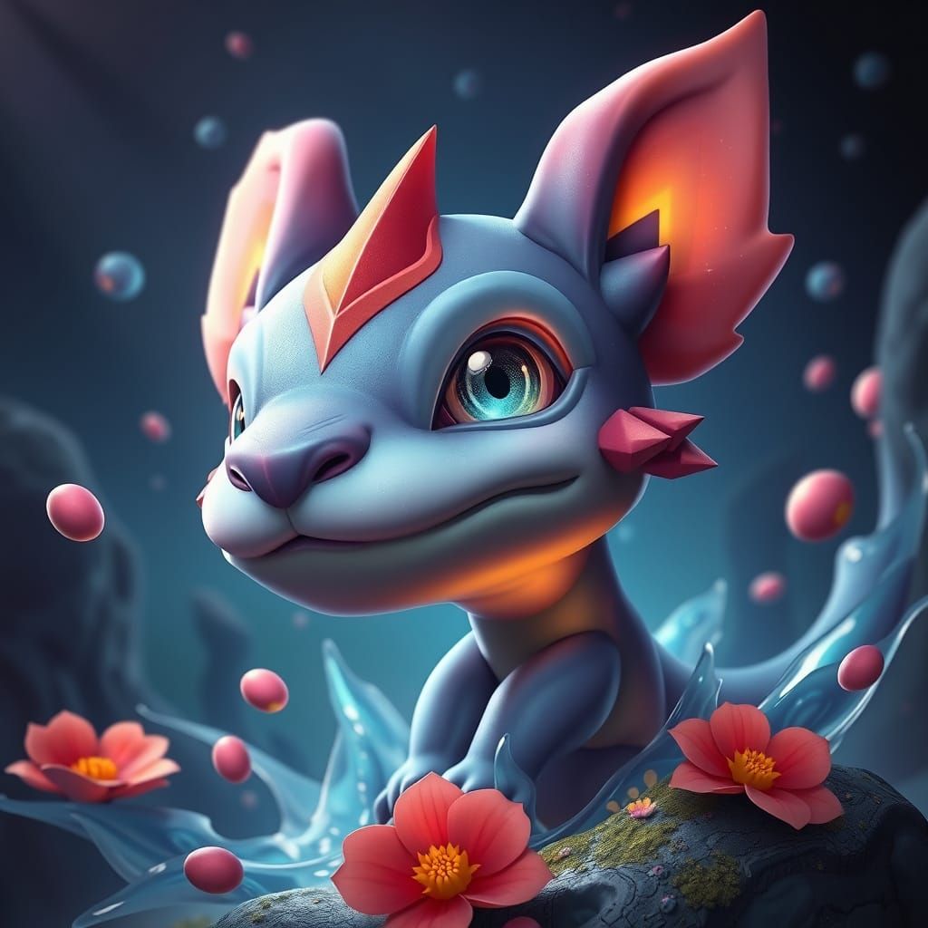 Majestic Axolotl in Vibrant Fantasy Realm