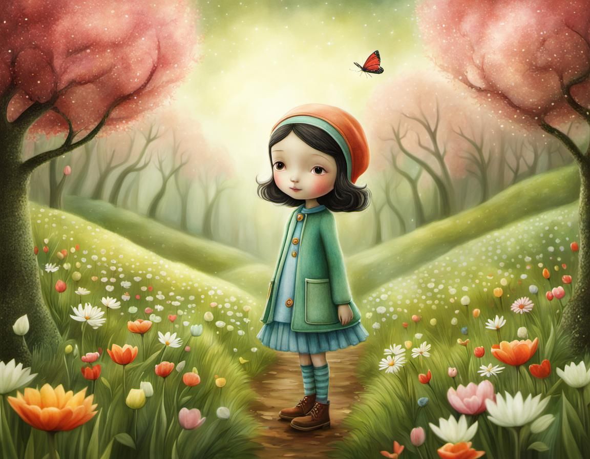 Spring on Jupiter and Mars: Whimsical Illustration