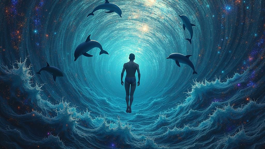 swimming with dolphins..