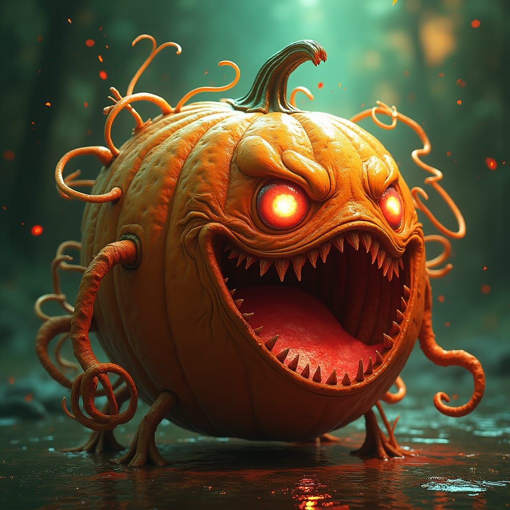 Pumpkin-Headed Zorb Radiating Mystical Energy