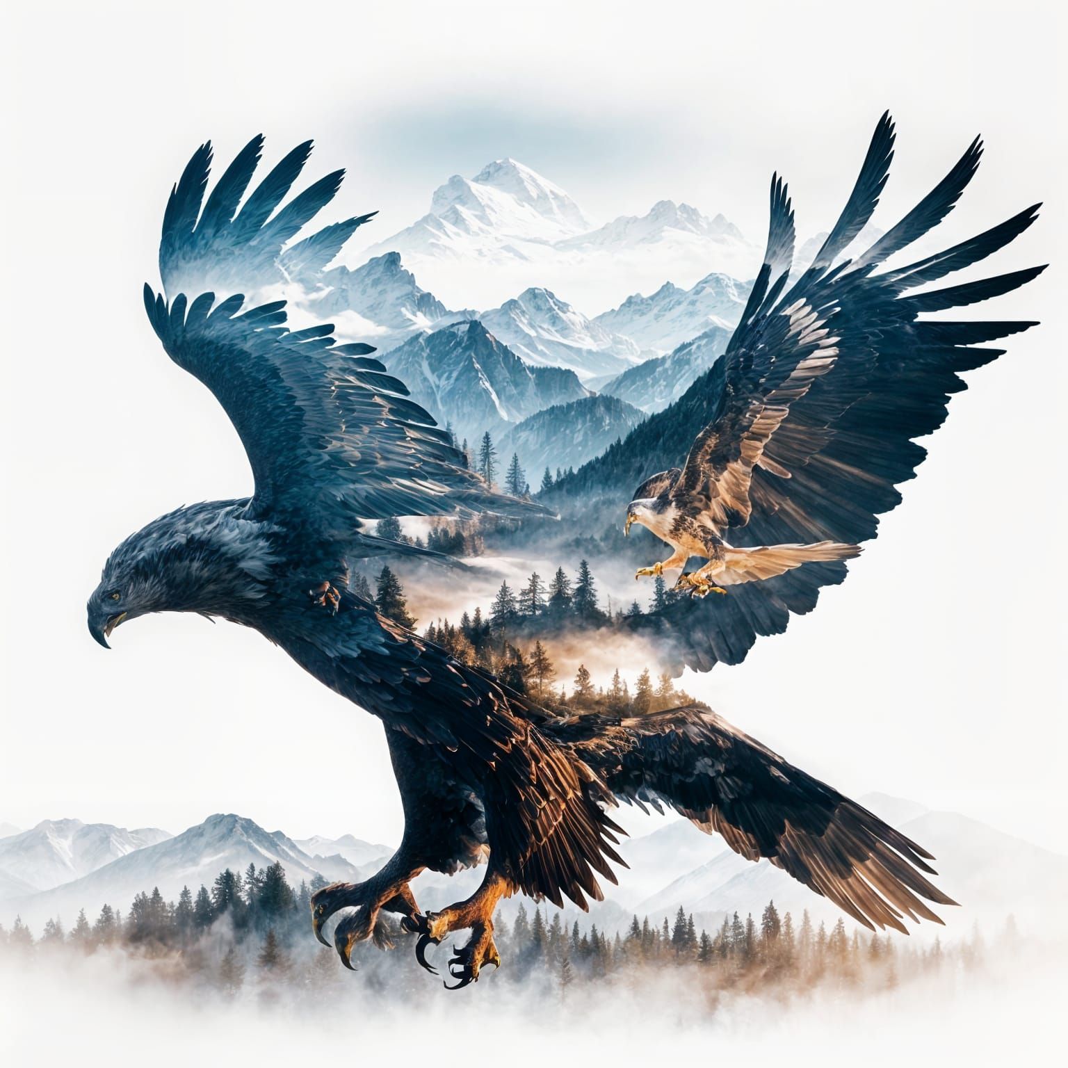 Sweeping Eagle Silhouette Panorama