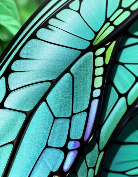 Macro Butterfly Wing: Iridescent Digital Painting