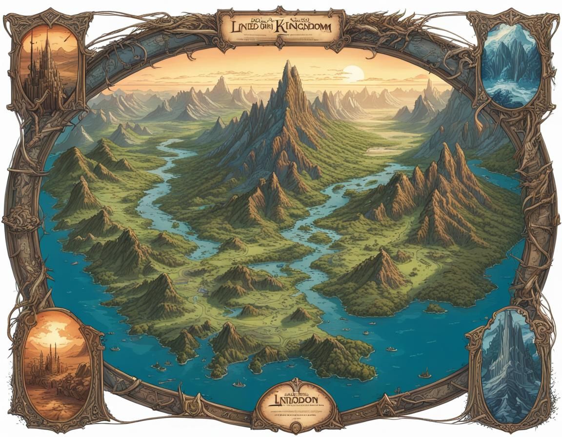 Hobbit Map of Lindon and the Blue Mountains