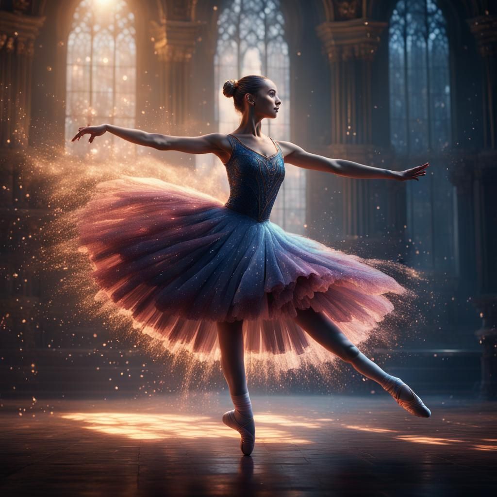 Ballerina in Streaming Light: Fantasy Concept Art
