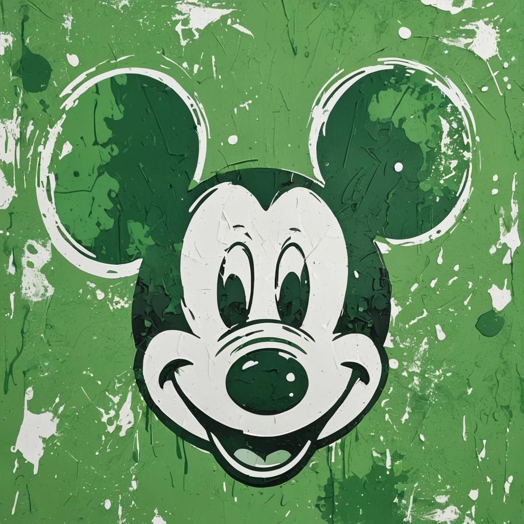 Mickey Mouse Face in Pop Art Style
