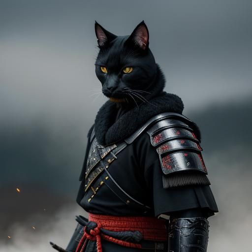 Black Cat Samurai in Feudal Japan
