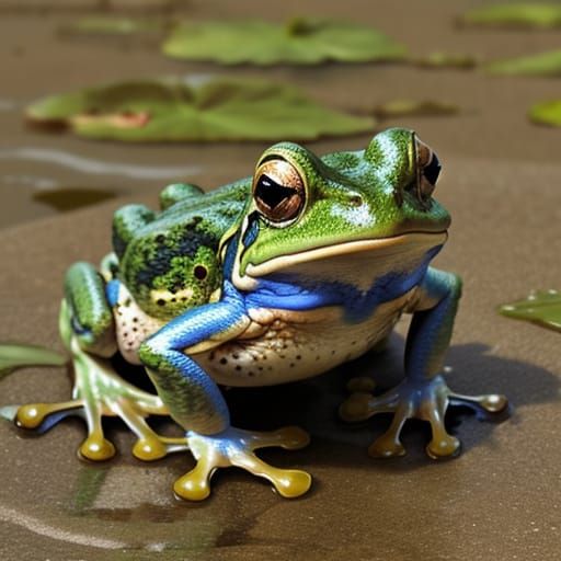 Surprised Frog with Wide Eyes