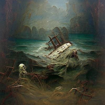Shipwreck Horror as a Gothic Engraving
