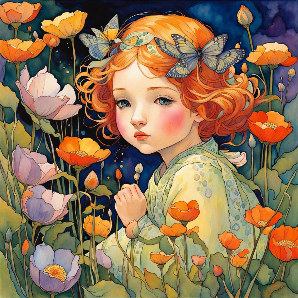 Mischievous Fae in Watercolor and Oil Painting