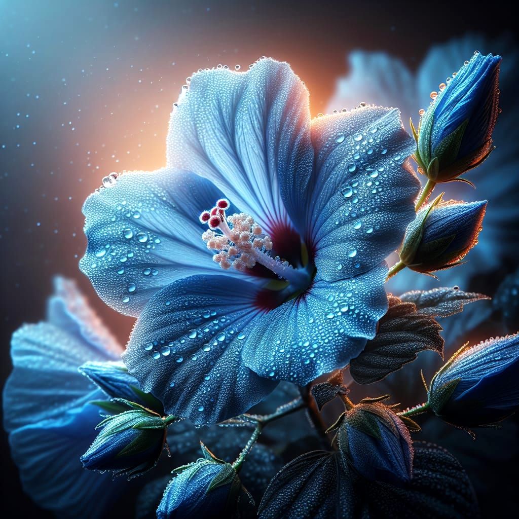 Blue Hibiscus in High Definition Macro Photography