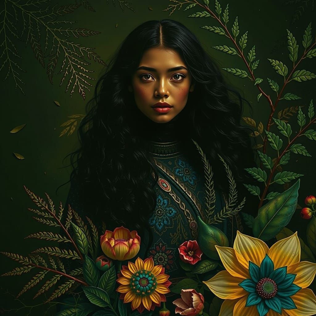 Fantastical Portrait with Deep, Dramatic Colors