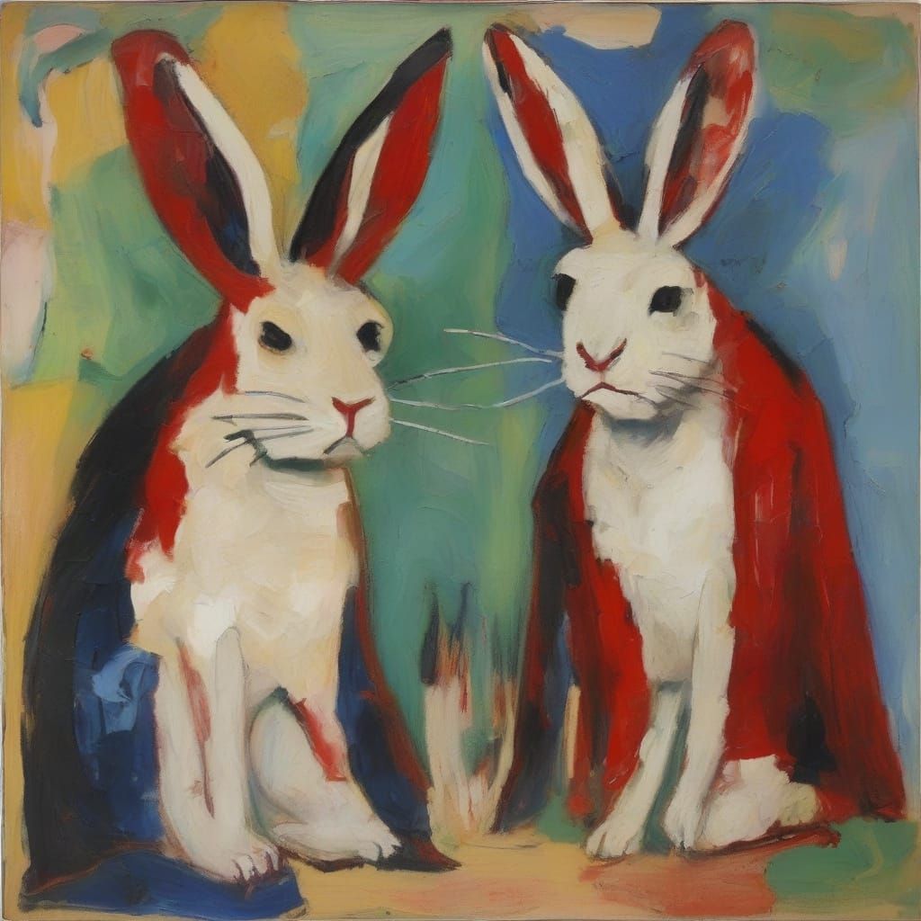 Bony Rabbit Menace in Abstract Sculpture