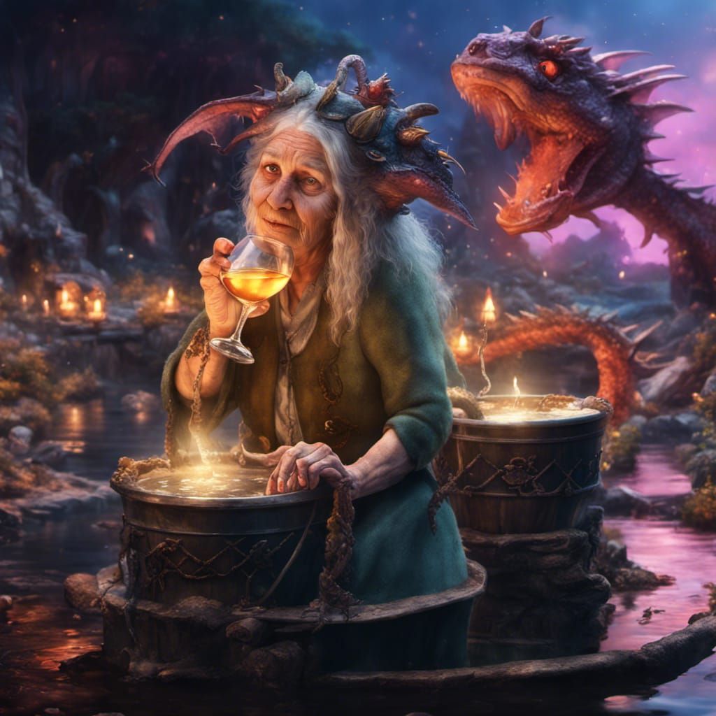 Hobbit's Dragon Pond: Detailed Matte Painting