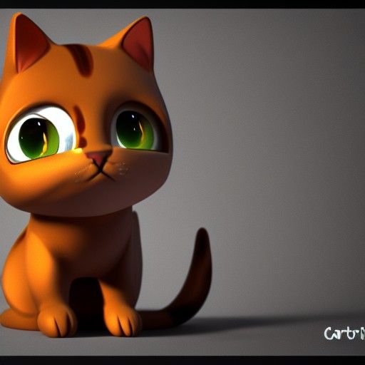 Cartoon Cat with 3D Shading
