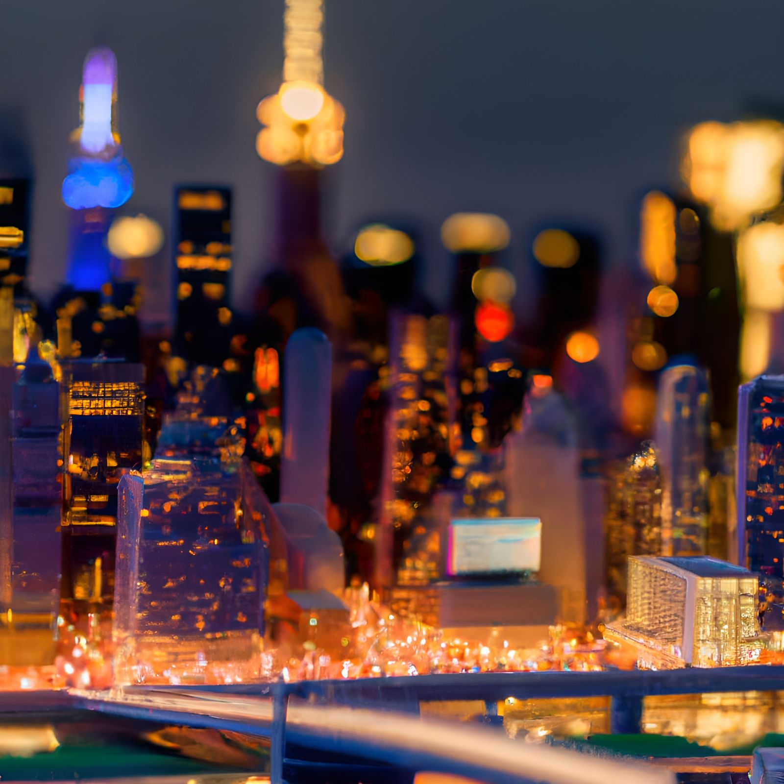 Hyperrealistic Miniature Cityscape Diorama with Dynamic Ligh...