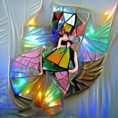 Iridescent Fairy Wings: Art Deco Cubist Dream