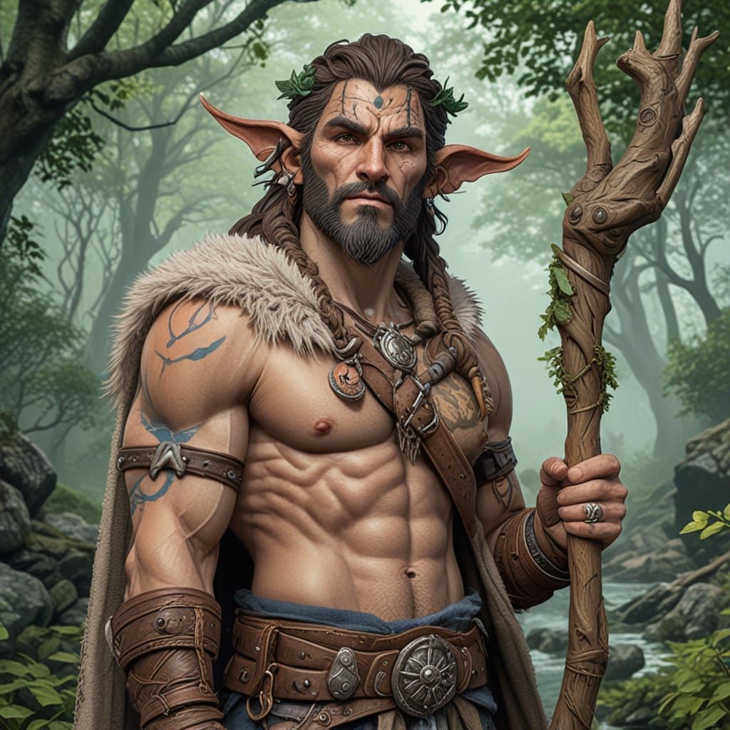 Ethereal Firbolg Druid in Fantasy Realms