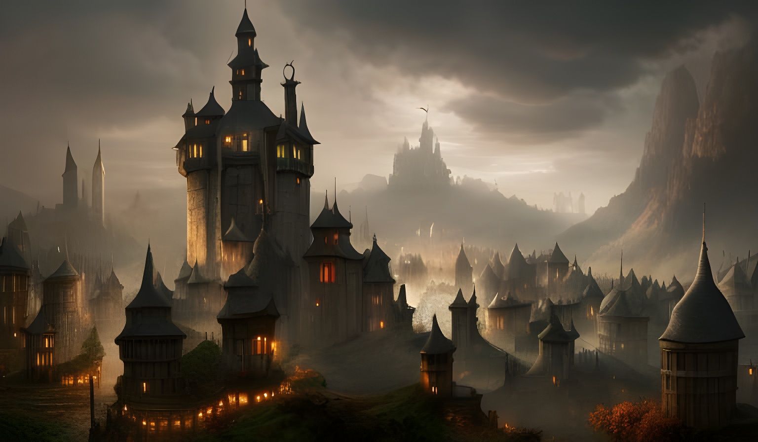 Fantasy medieval town