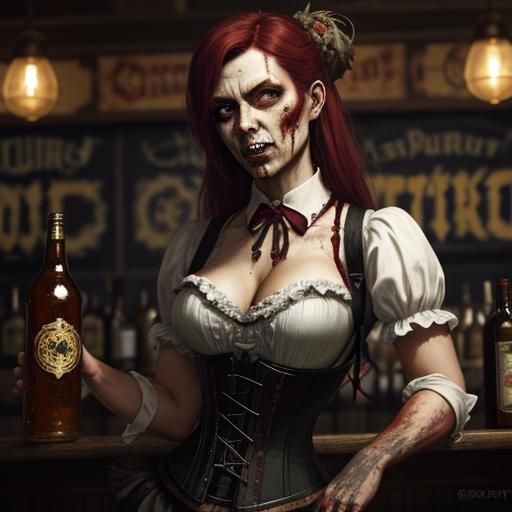 Sinister Zombie Barmaid Haunts Oktoberfest Pub