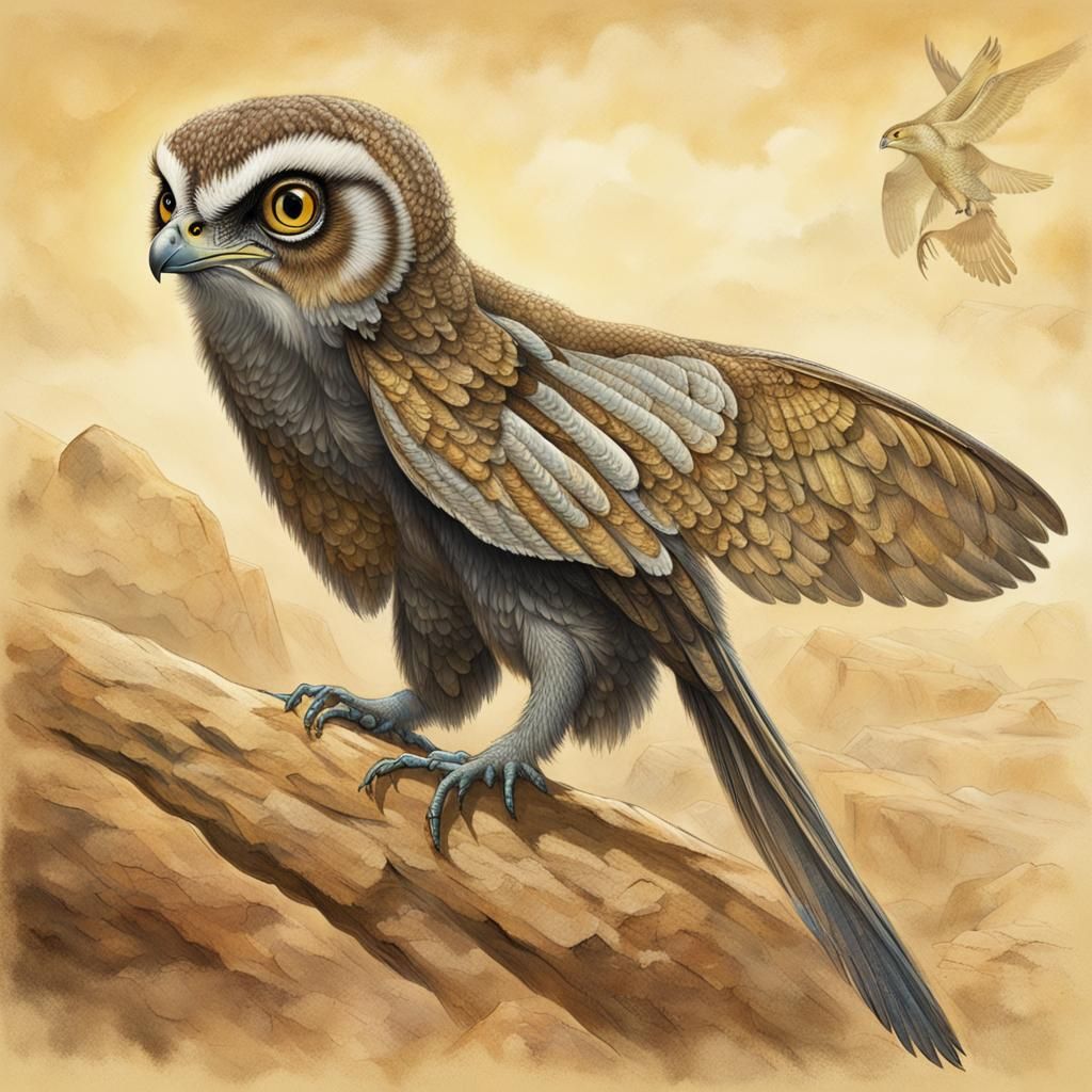 Hybrid Moth Theropod Owl Archaeopteryx Creature