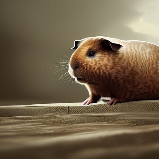 Detailed Guinea Pig Digital Painting