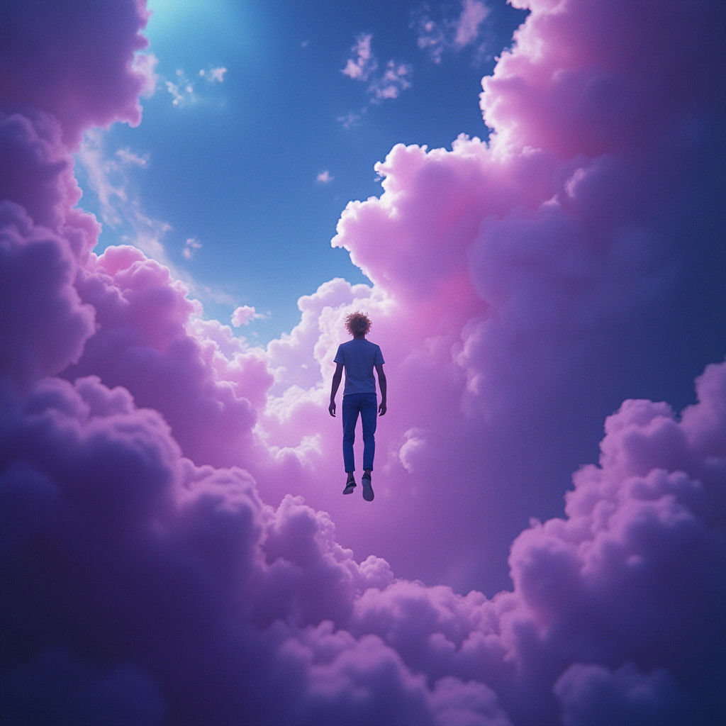 Vaporwave Blonde in Space with Film Noir Lighting