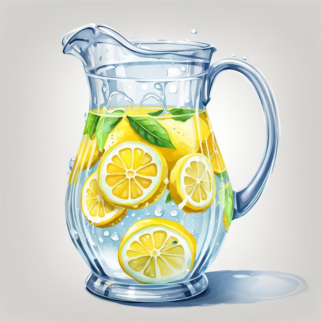 Lemonade Pitcher in 3D Cartoon Graffiti Art Style
