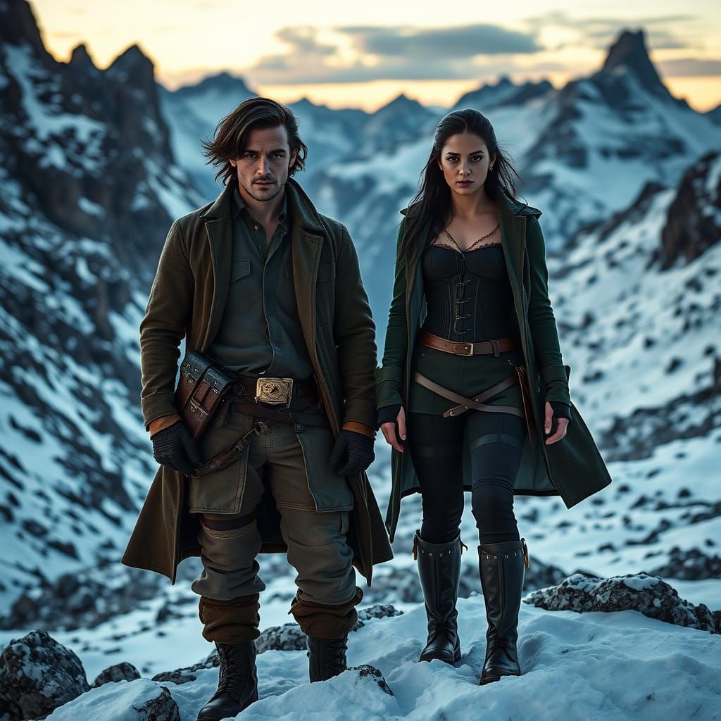 Steampunk Rebels in a Mountain Twilight, Gothic Art