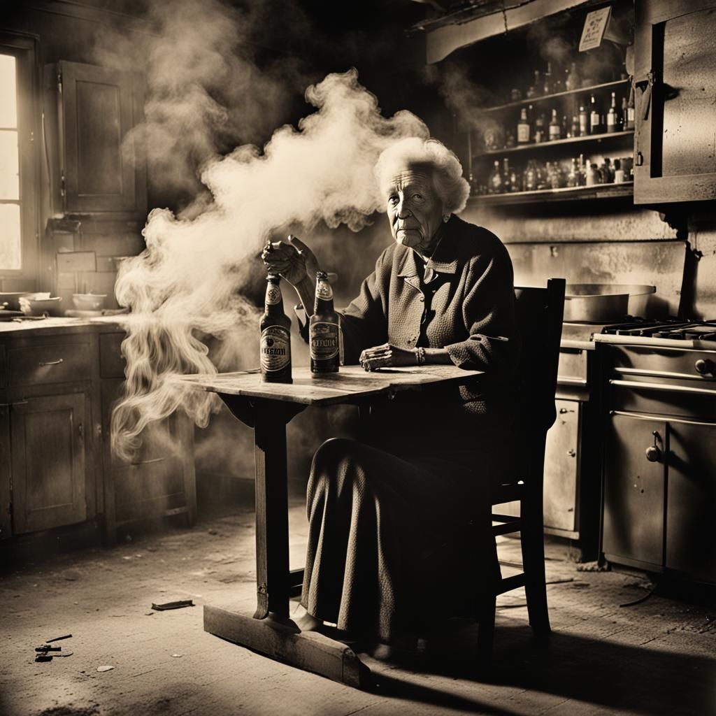 Grandmother's Ghost Enjoying a Beer