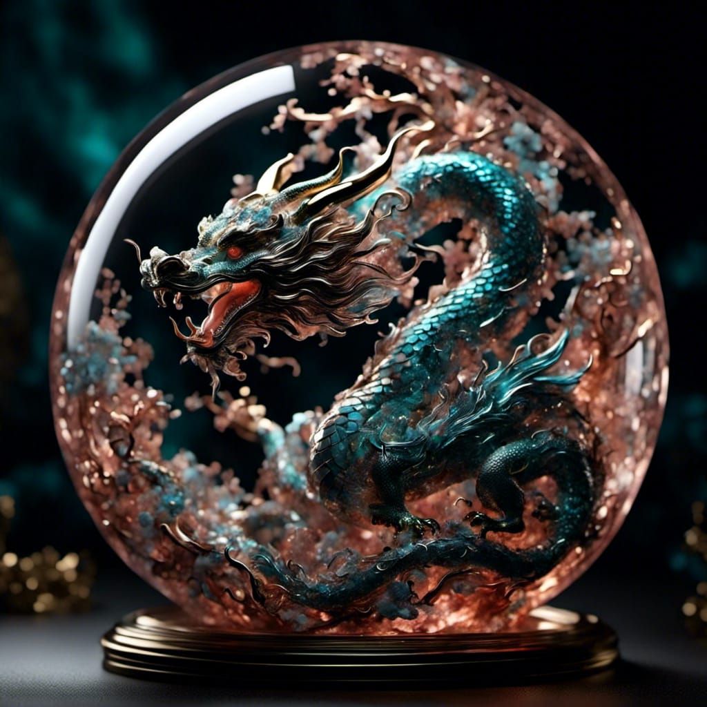 Chinese Dragon in a glass sphere