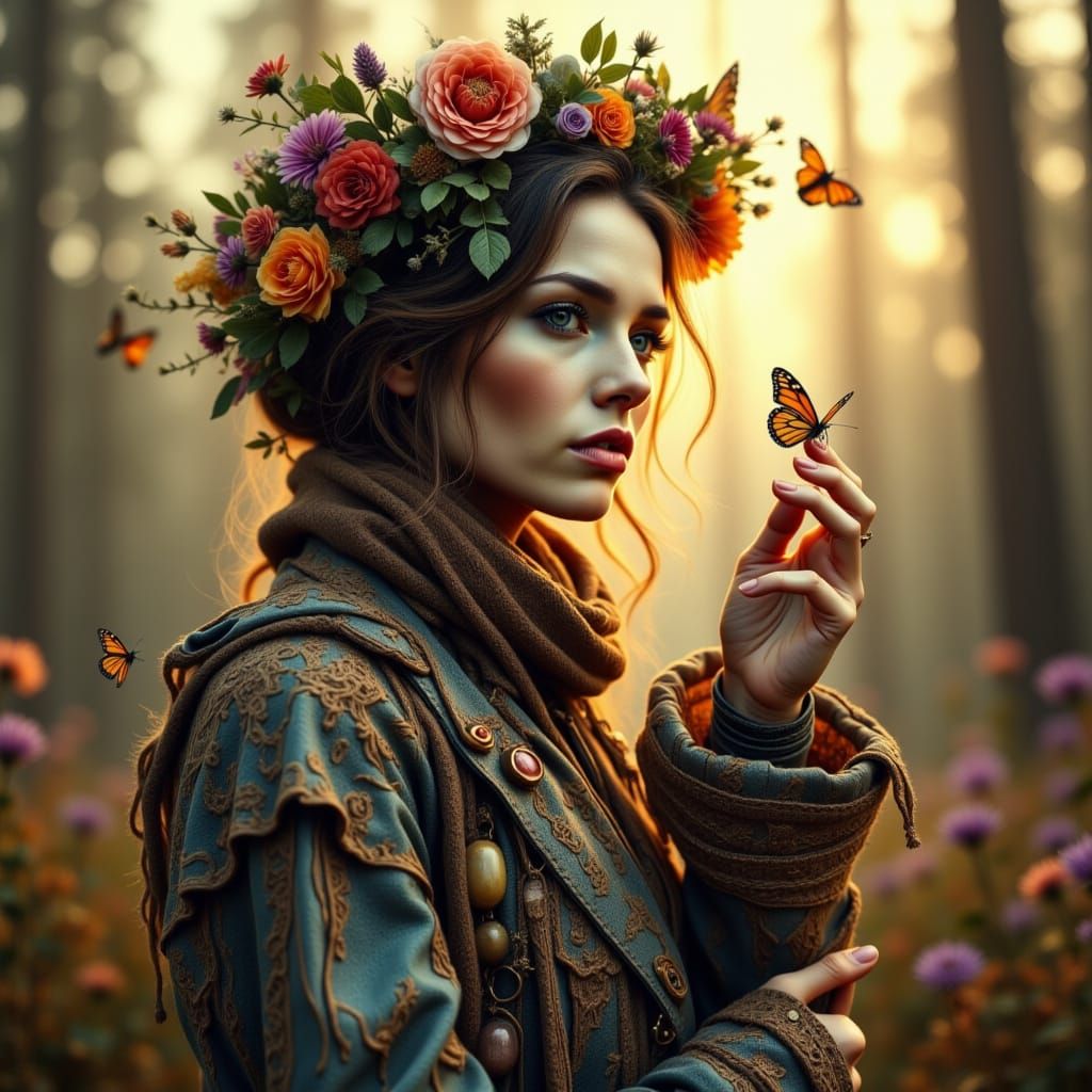 Ethereal Woman in a Dreamy Post-Apocalyptic Wasteland