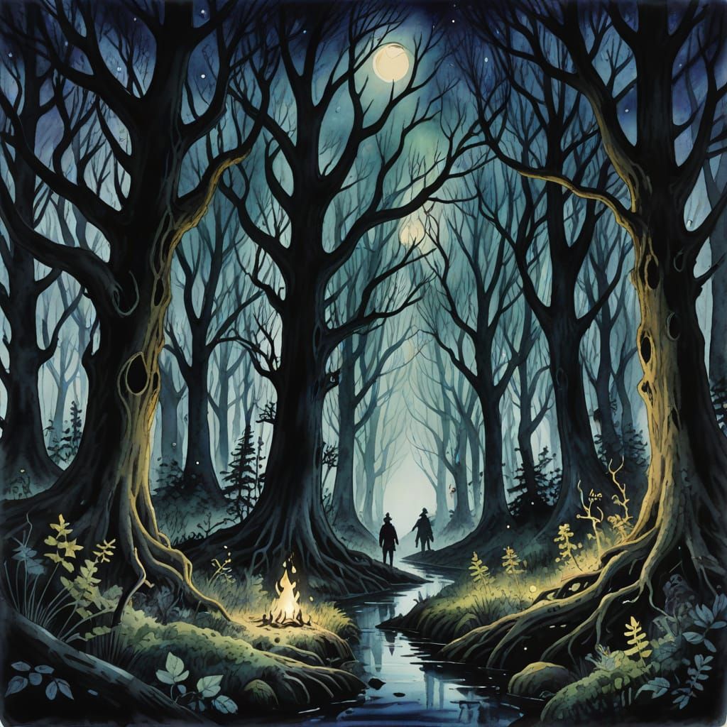 Whispers of an Ancient Forest in Watercolor