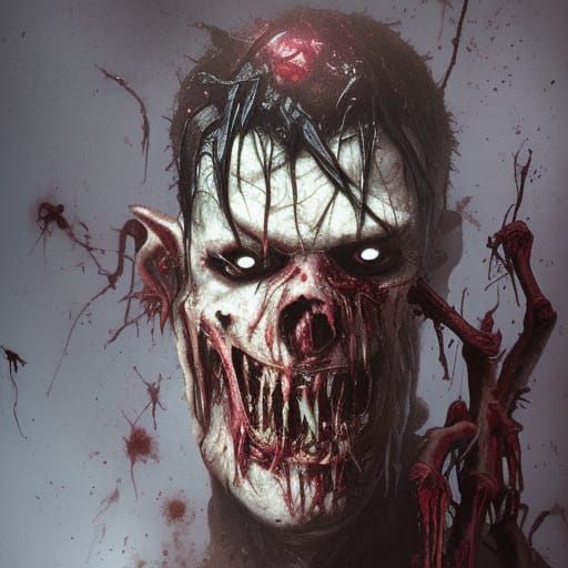 Sinister Shriveled Zombie in Dark Fantasy Style