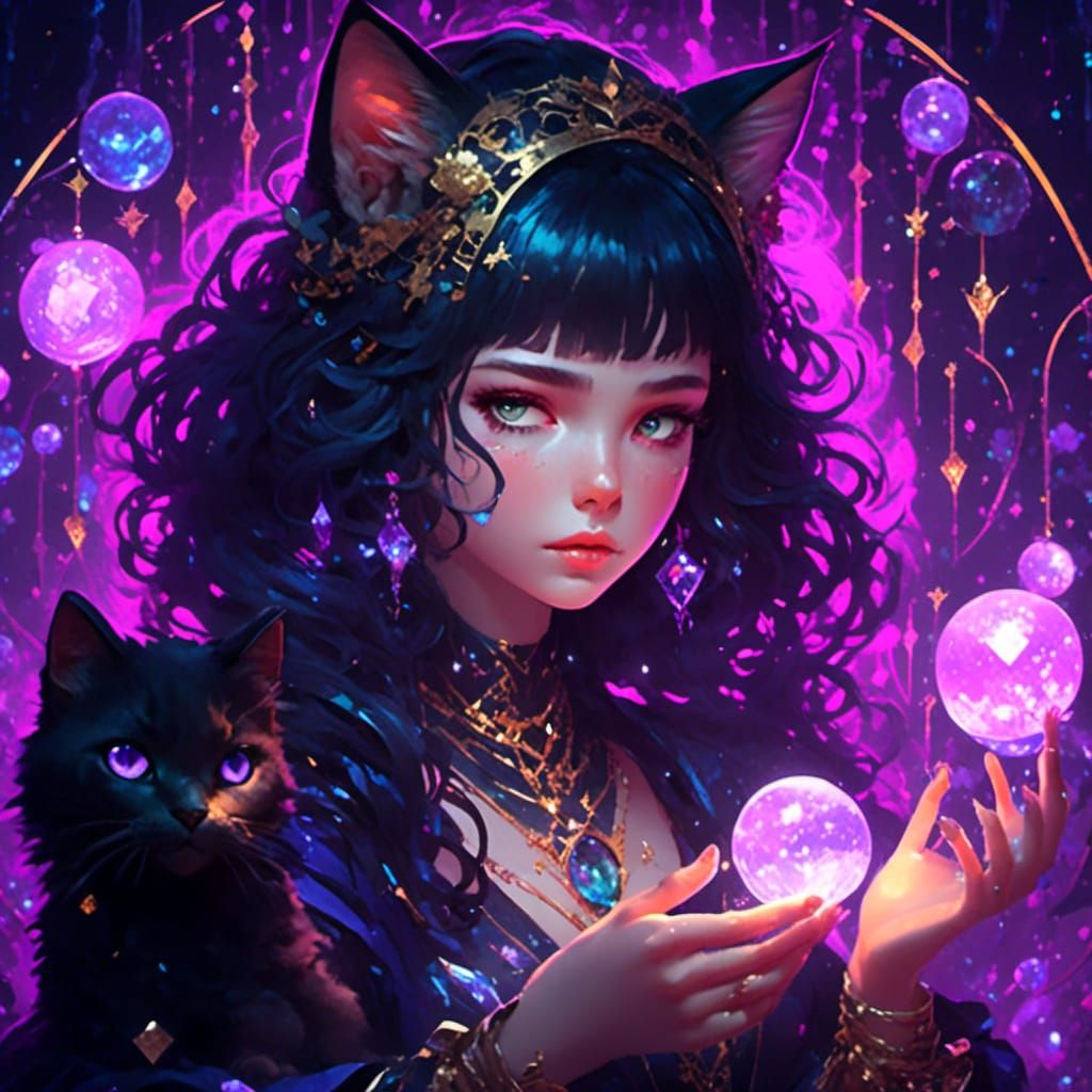 Magical Black Cat Astrology Tarot Card Reading