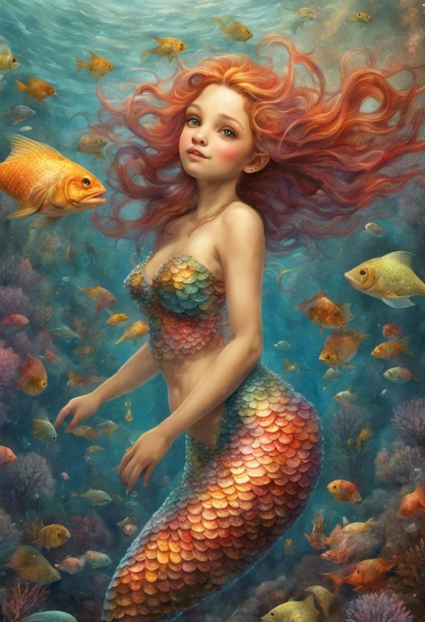 The happy little mermaid