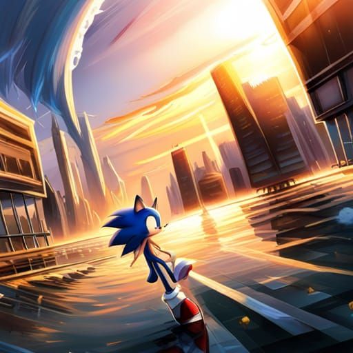 Sonic the Hedgehog in Anime Style