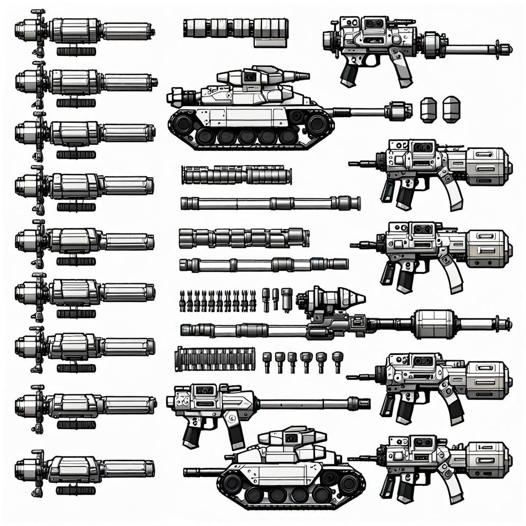 Mecha Tank Drone Sprite Sheet in Sci-Fi Style