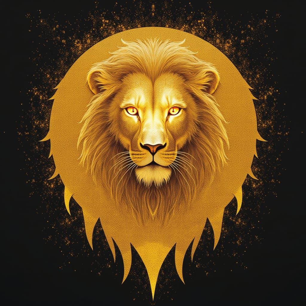 Luminous Golden Lion Majesty