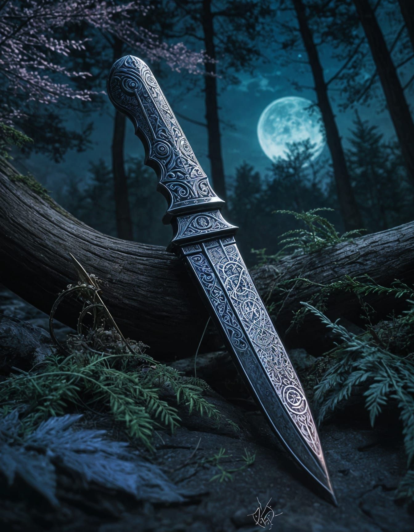 Mystic Tarot Card Featuring Ethereal Knife