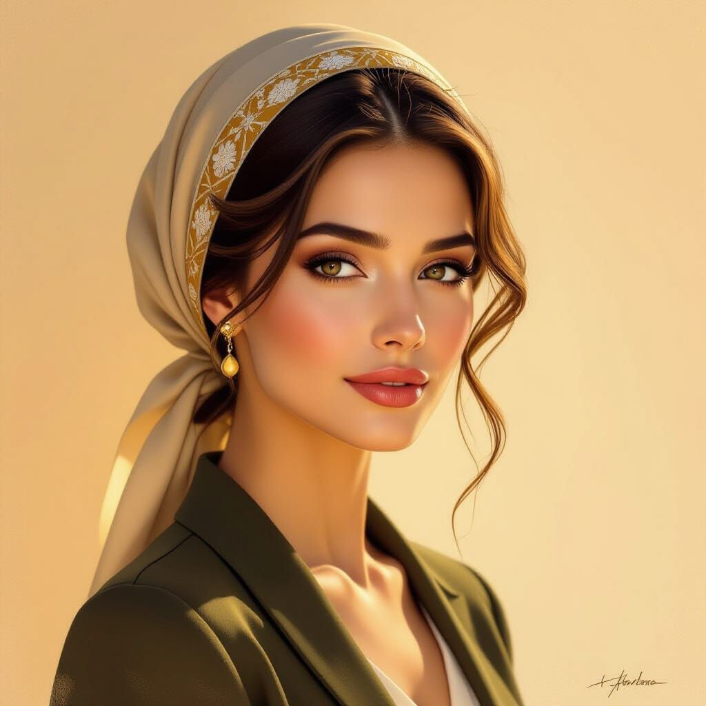 Elegant Woman in Warm Light, Fine Art Portrait