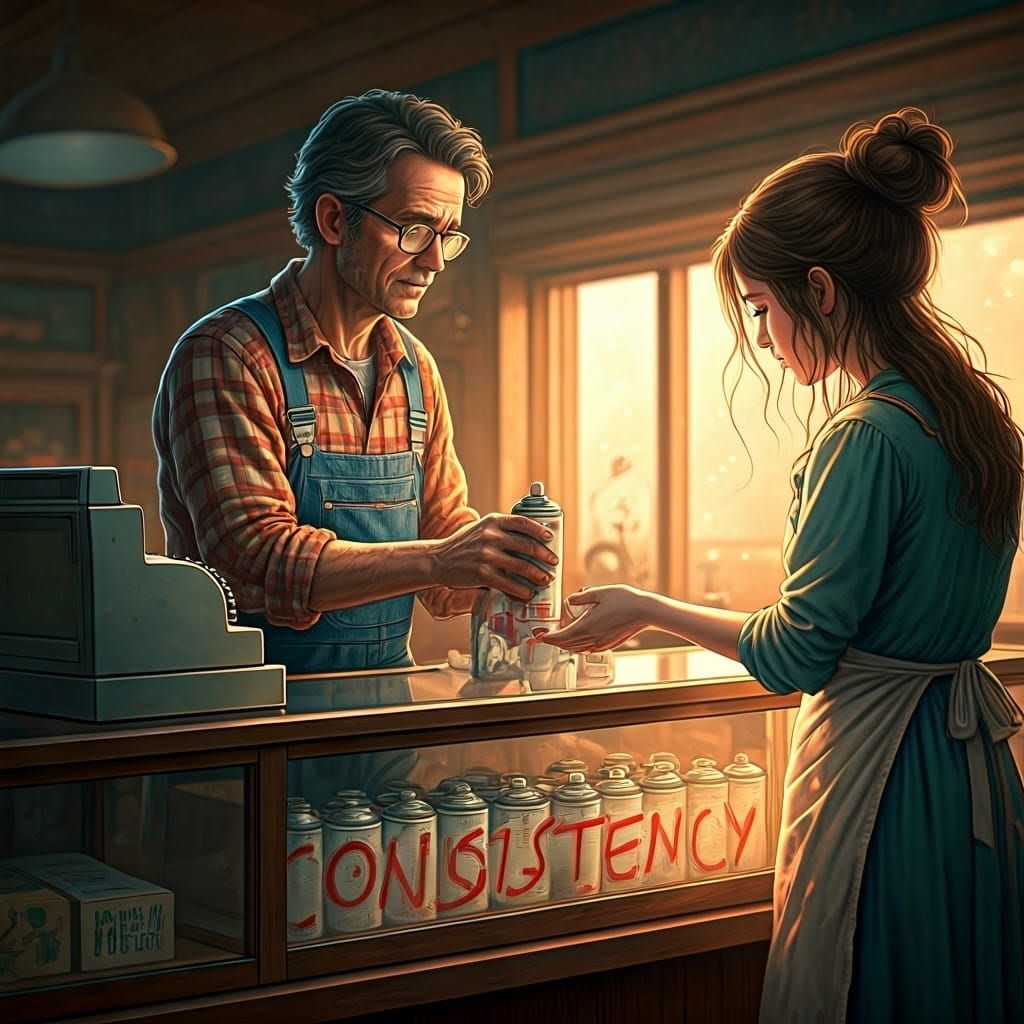 Oddities Shop Scene in Astral Illustration Style