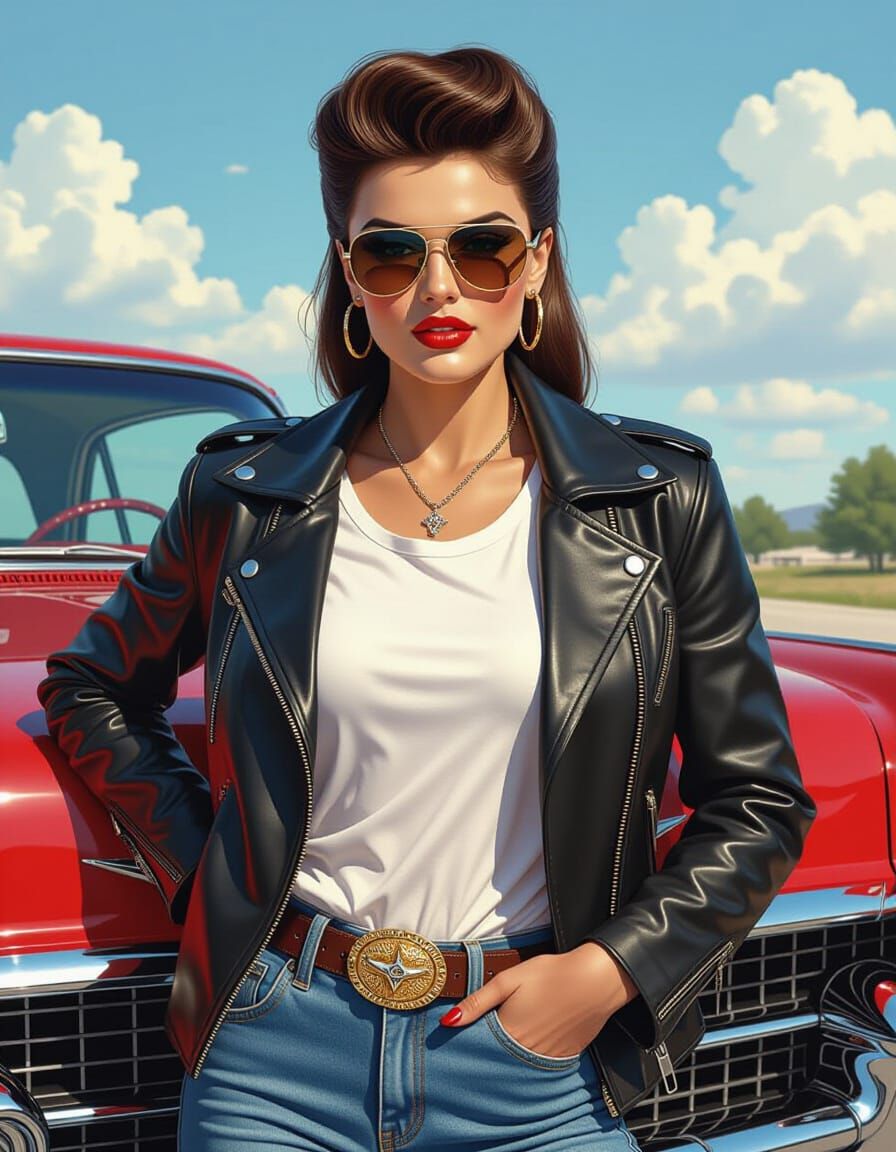 Elvis Pin-Up in Hyperrealistic Style