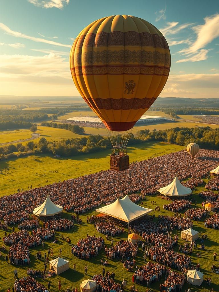 Vibrant 19th-Century Tent Revival Camp Meeting in Emerald Fi...