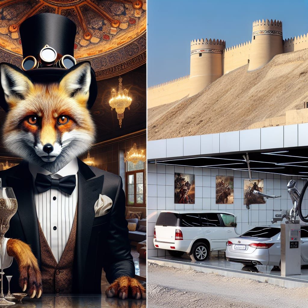 Steampunk Fox Attends Dinner Party in Shiraz