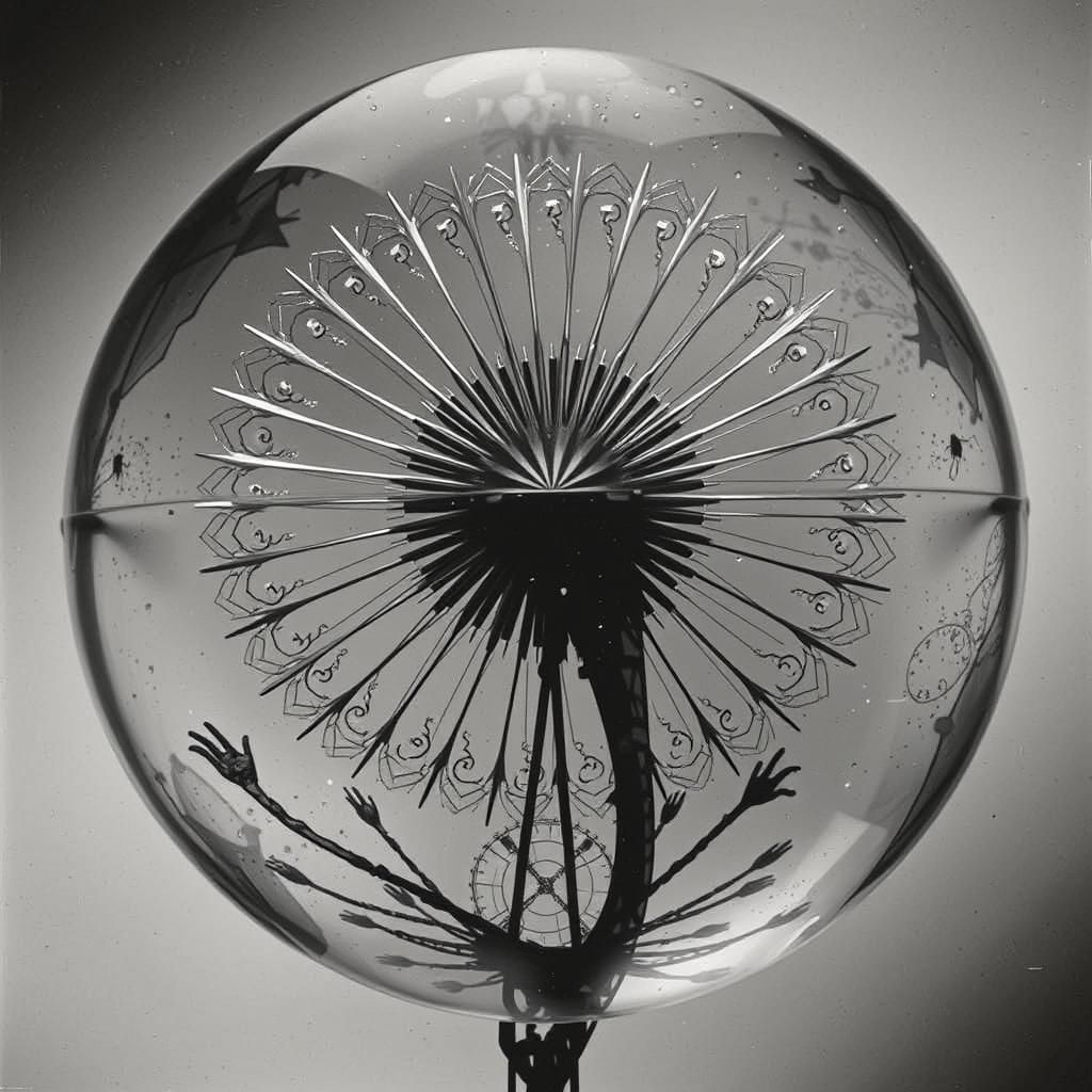 Dramatic Angel Figure in Rayograph Style