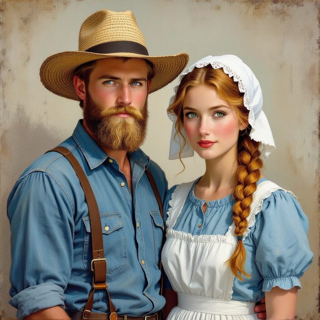 Rustic Couple in the Style of Andrew Wyeth